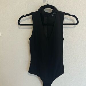 Lulu’s Black Sleeveless Mock Neck Bodysuit